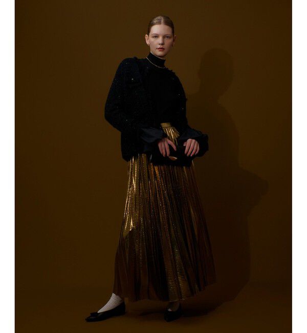 allureville「メタリック切替プリーツスカート」|スカート|