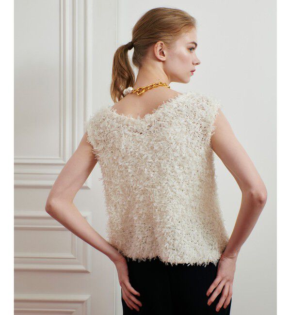 LOULOU WILLOUGHBY「【LOULOU WILLOUGHBY】リボンシャギープルオーバー」|ニット・セーター|