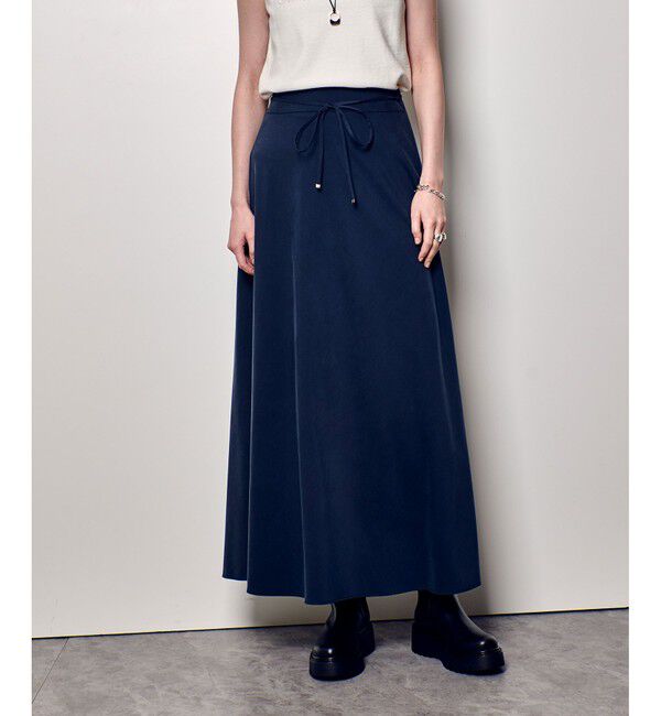 allureville「フィブリルバイヤスナロースカート」|スカート|ネイビー