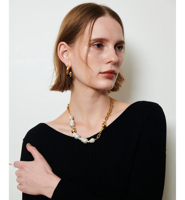 allureville「淡水パールチェーンネックレス」|ネックレス|ゴールド