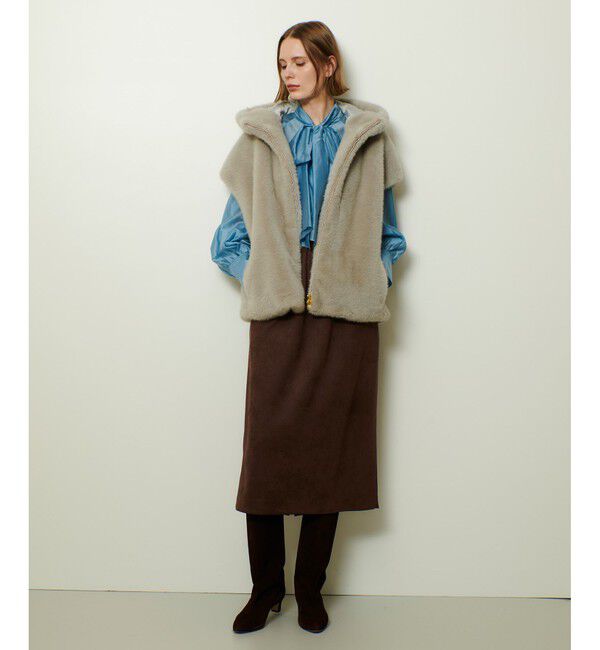 allureville「フェイクミンクファーフーディーブルゾン」|ブルゾン・スタジャン|