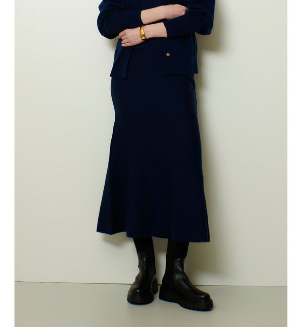 allureville「ウール混Ｗフェイスナローマーメイドスカート」|スカート|