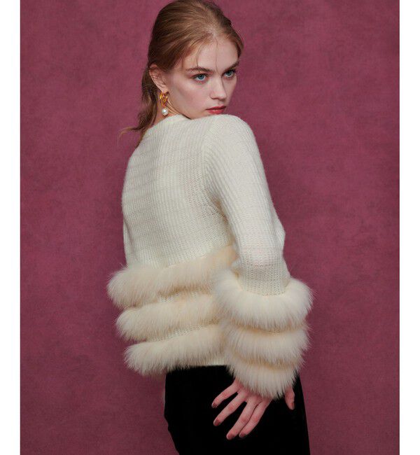 LOULOU WILLOUGHBY「【LOULOU WILLOUGHBY】フォックスファートリミングプルオーバー」|ニット・セーター|