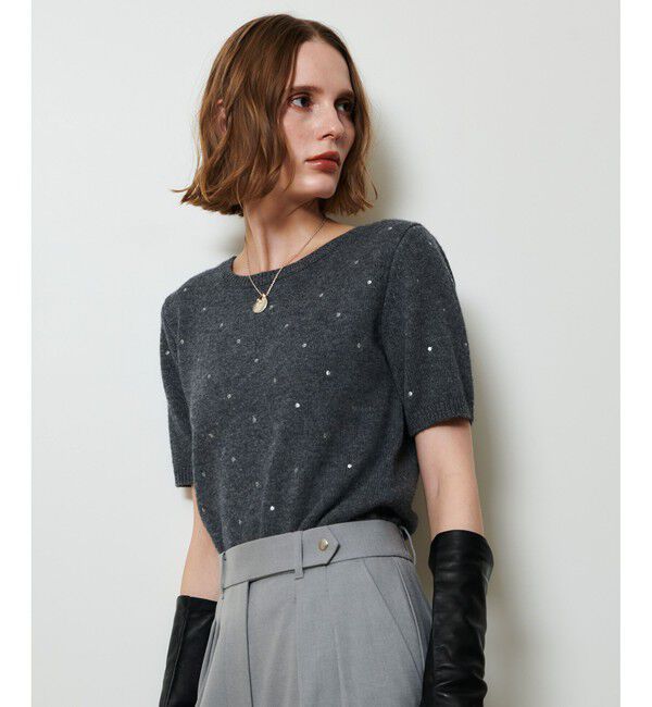 allureville「エンブロイダリードットプルオーバー」|ニット・セーター|