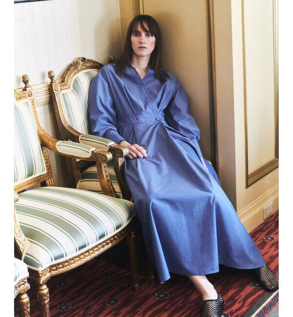 allureville「ラップライクシャツワンピース」|ワンピース|サックス