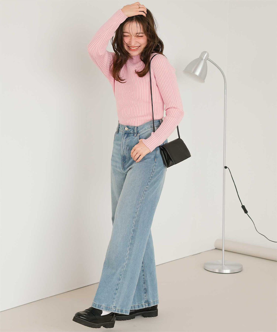 titivate「ウォッシャブルボトルネック配色デザインニット」|ニット・セーター|