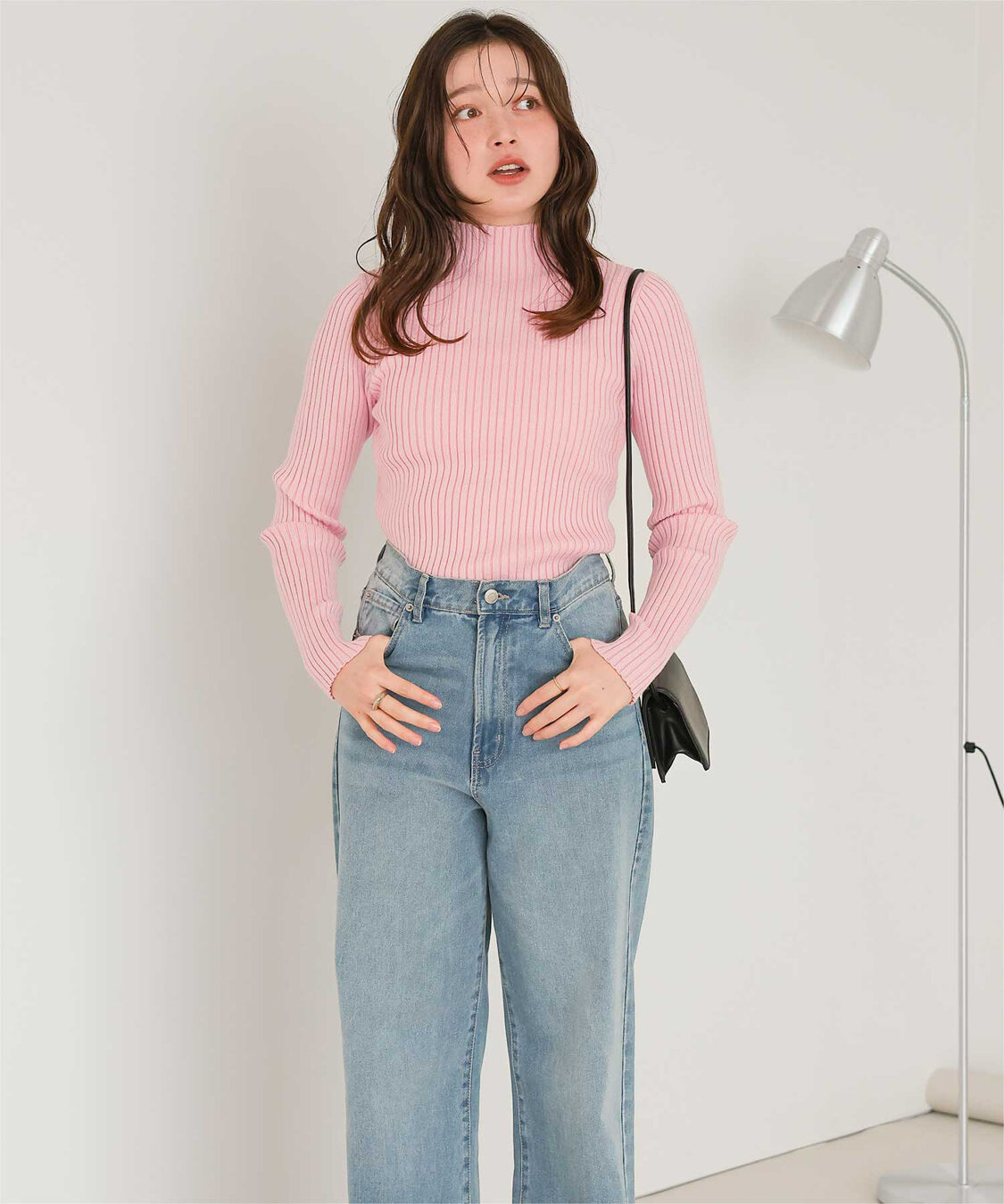 titivate「ウォッシャブルボトルネック配色デザインニット」|ニット・セーター|