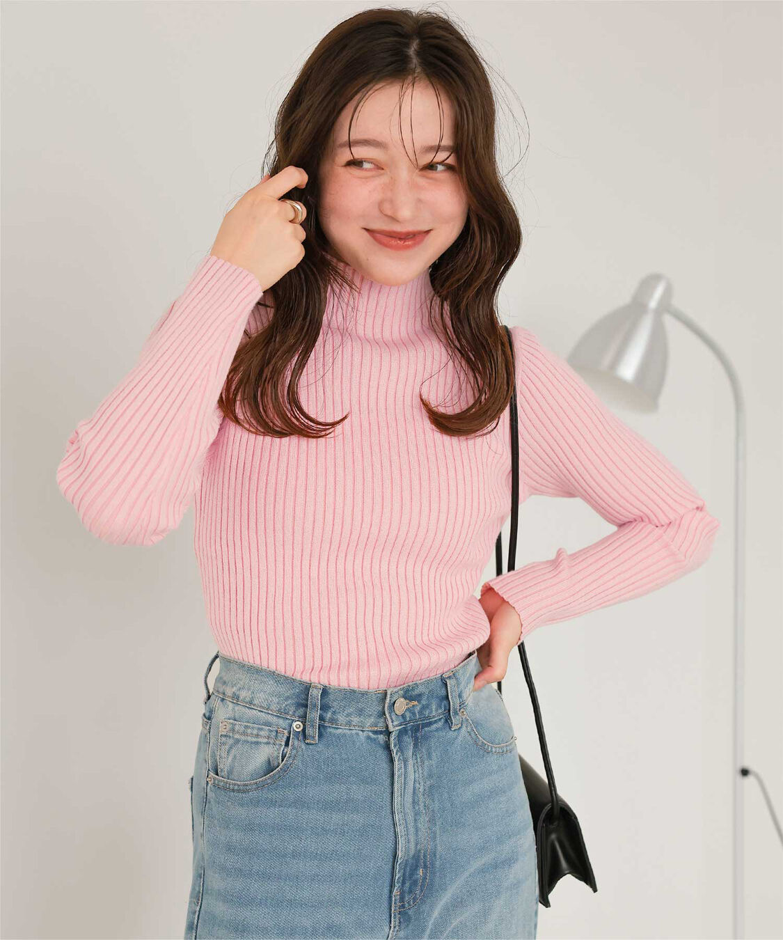 titivate「ウォッシャブルボトルネック配色デザインニット」|ニット・セーター|