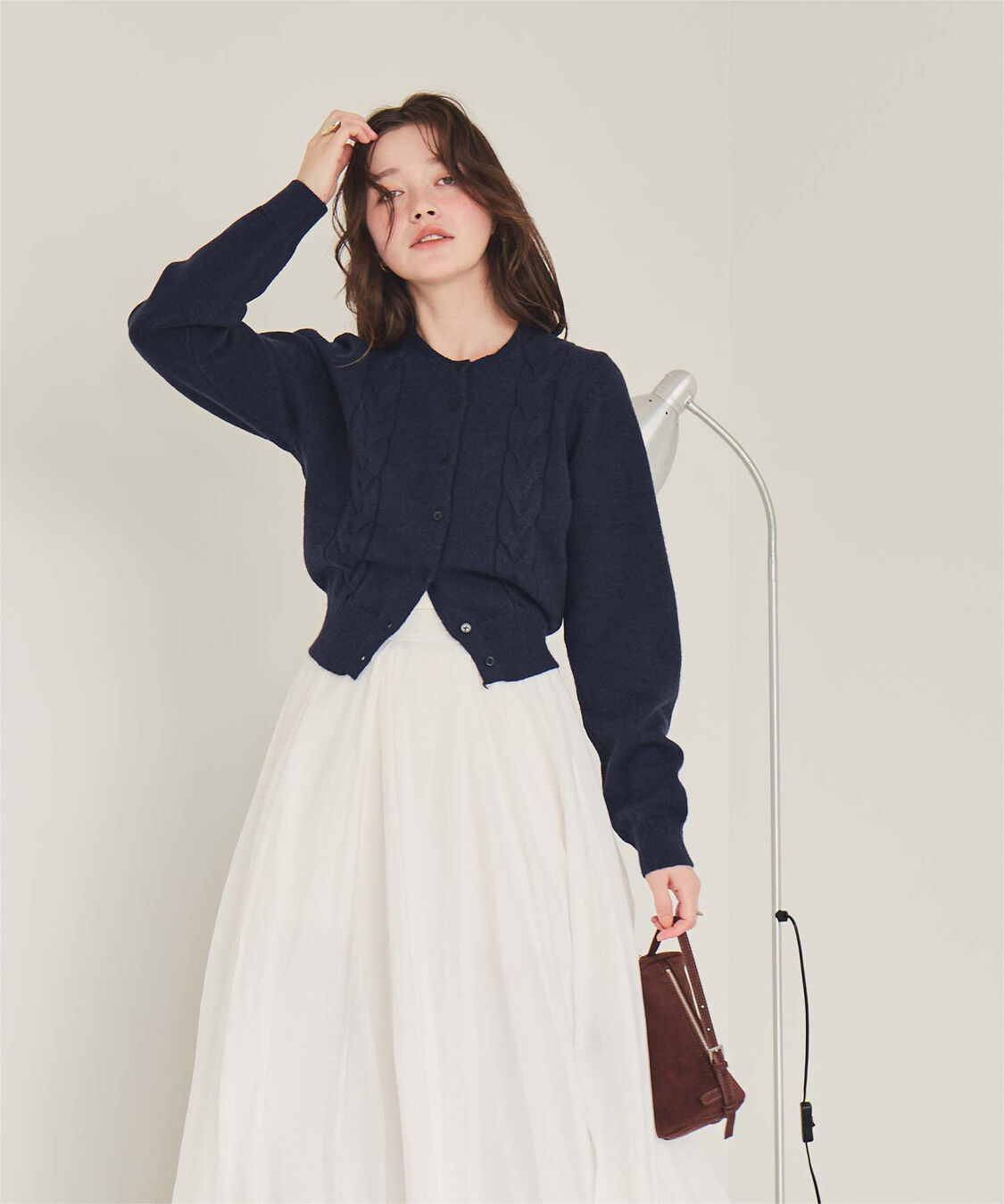 titivate「【いつきさんコラボアイテム】ケーブルデザインニットカーディガン」|ニット・セーター|