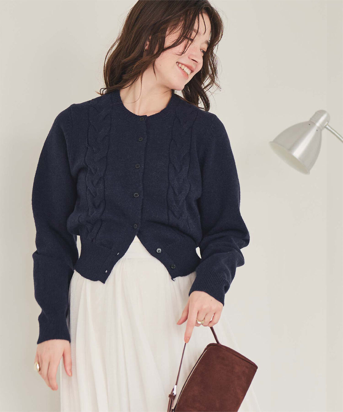 titivate「【いつきさんコラボアイテム】ケーブルデザインニットカーディガン」|ニット・セーター|
