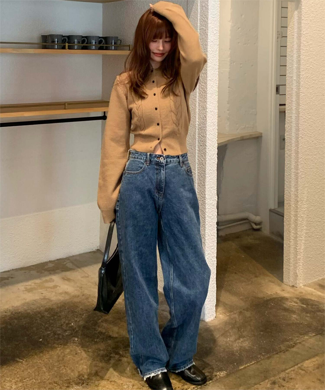 titivate「【いつきさんコラボアイテム】ケーブルデザインニットカーディガン」|ニット・セーター|