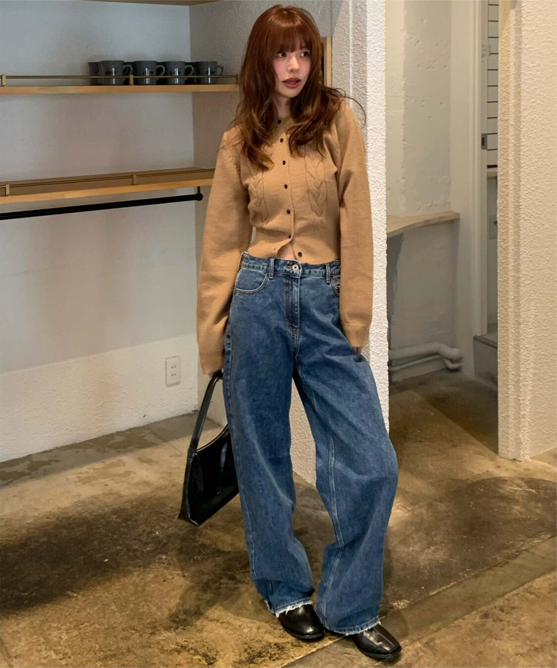 titivate「【いつきさんコラボアイテム】ケーブルデザインニットカーディガン」|ニット・セーター|