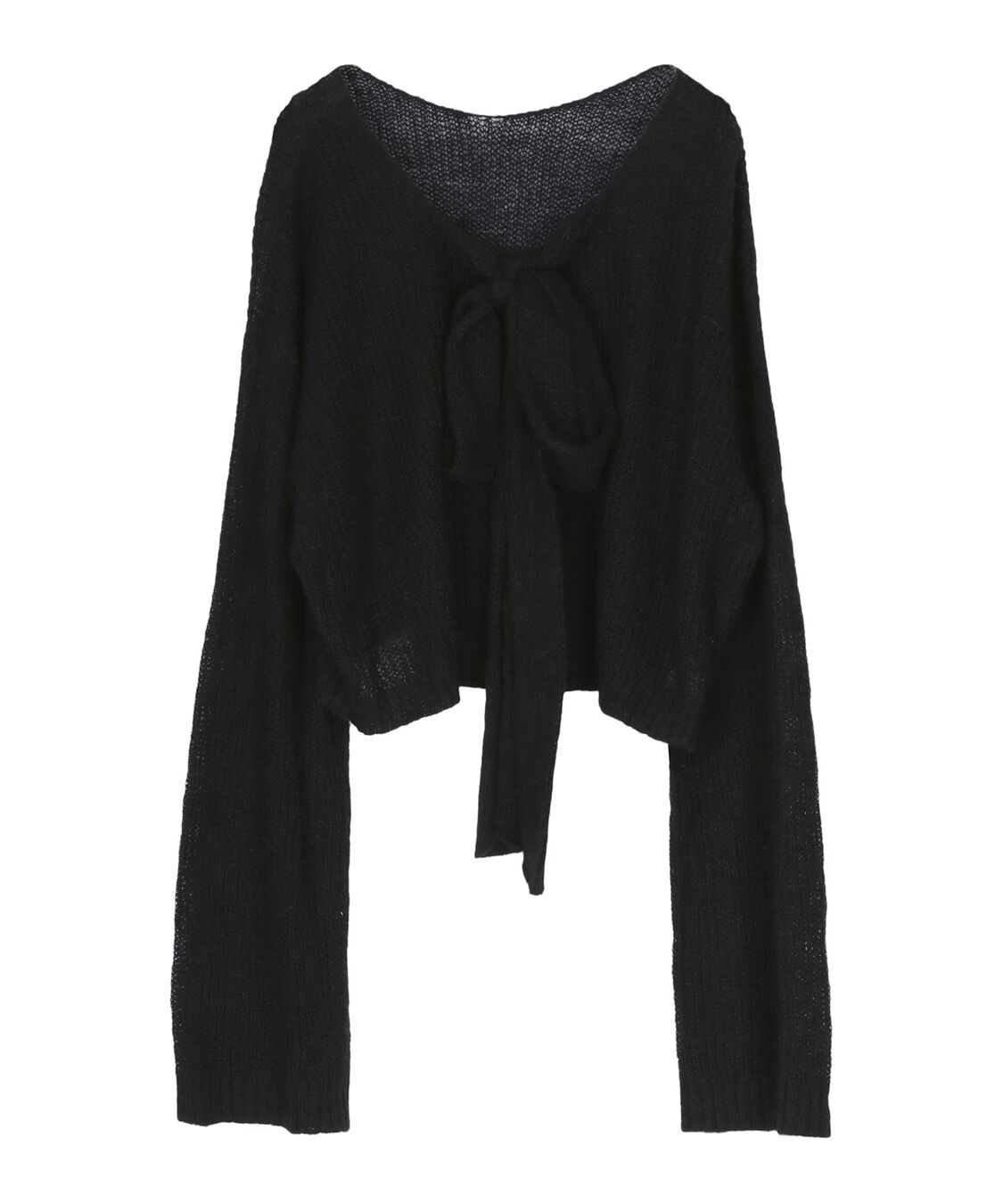 titivate「【いつきさんコラボアイテム】前後2wayリボンデザインシアーローゲージニット」|ニット・セーター|