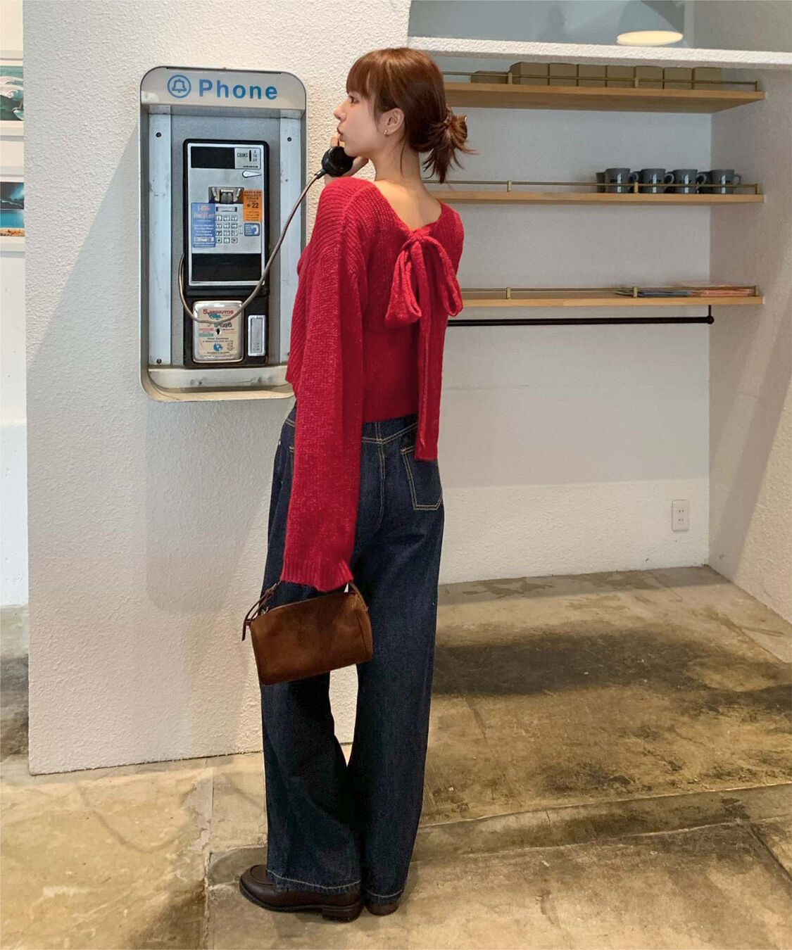 titivate「【いつきさんコラボアイテム】前後2wayリボンデザインシアーローゲージニット」|ニット・セーター|