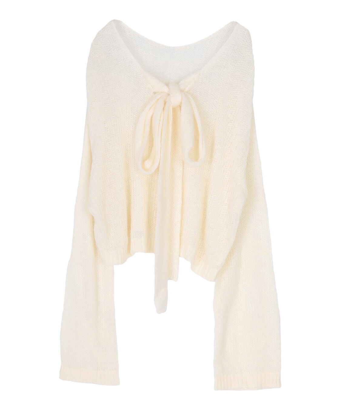 titivate「【いつきさんコラボアイテム】前後2wayリボンデザインシアーローゲージニット」|ニット・セーター|