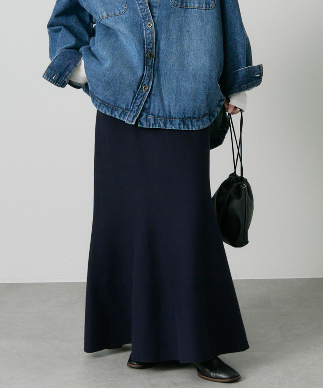  「【新色追加/リバイバル】ミラノリブニットスカート」|スカート|