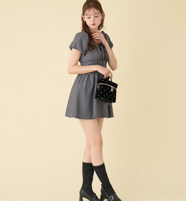  「チャーム付きキルティングバニティバッグ」|ショルダー・メッセンジャー|