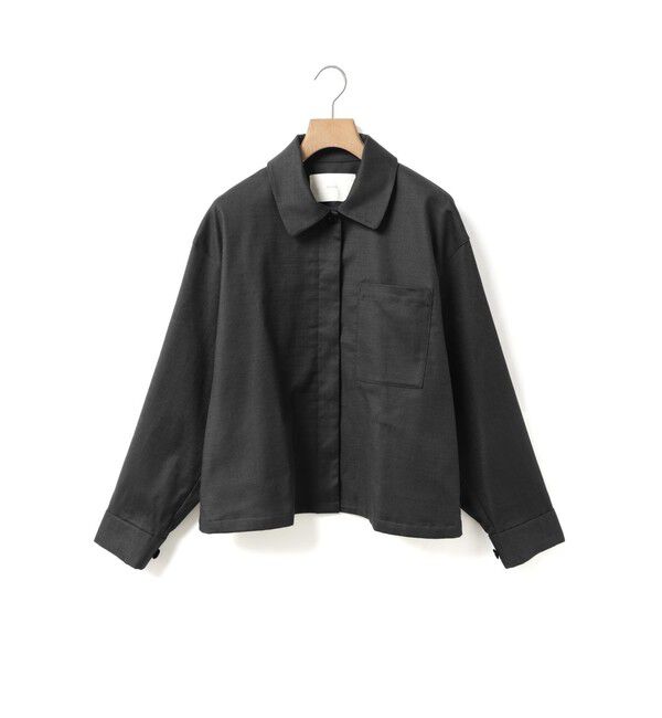 MidiUmi「MidiUmi ショートシャツジャケット」|テーラードジャケット|ブラック