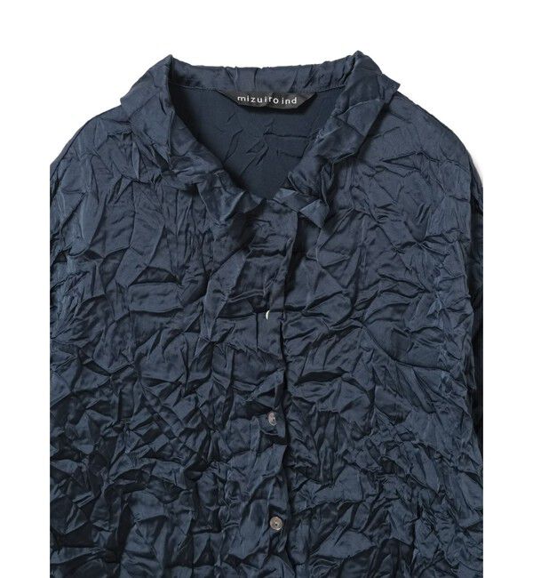 mizuiro ind「mizuiro ind ワッシャーハーフスリーブシャツ」|シャツ・ブラウス|