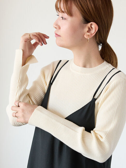 Lugnoncure「ラメ混クルーネックリブニット」|ニット・セーター|