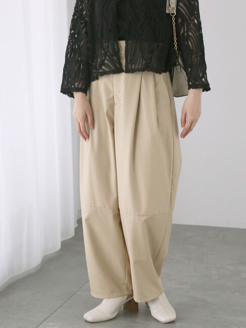 Te chichi TERRASSE「切替カーブパンツ」|その他|ベージュ