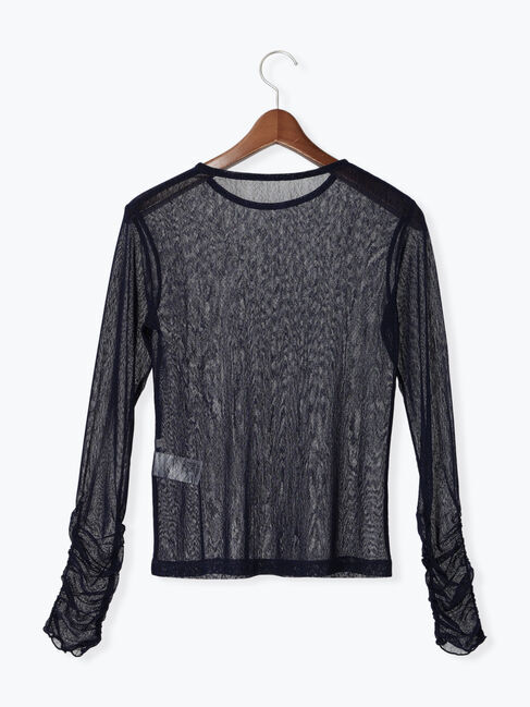 Te chichi「【宮本茉由着用】ランダムドットチュールギャザートップス」|Tシャツ・カットソー|