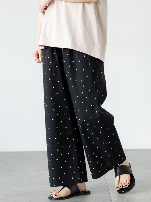 Lugnoncure「綿麻柄アソートパンツ」|その他|ブラック