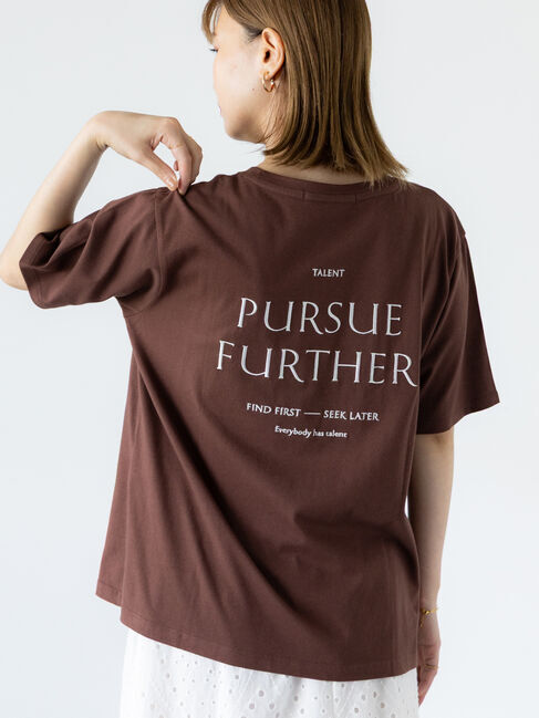 Lugnoncure「前後エンブロイダリーTシャツ」|Tシャツ・カットソー|ブラウン