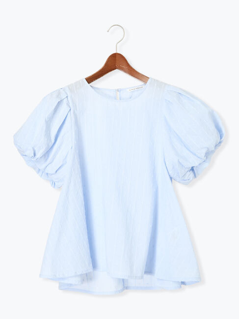 Te chichi TERRASSE「ストライプドットジャカードパフ袖ブラウス」|シャツ・ブラウス|