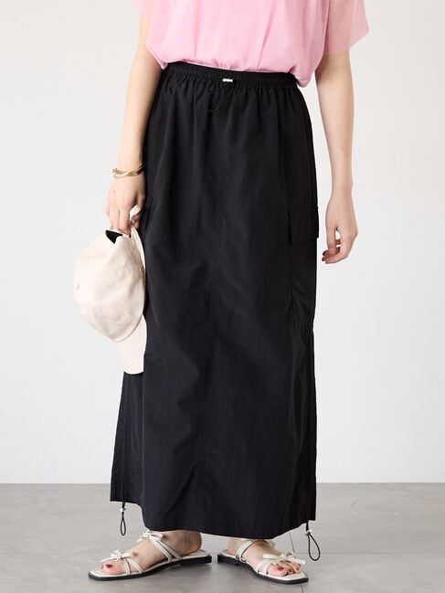 Te chichi TERRASSE「ドロストカーゴスカート」|スカート|ブラック