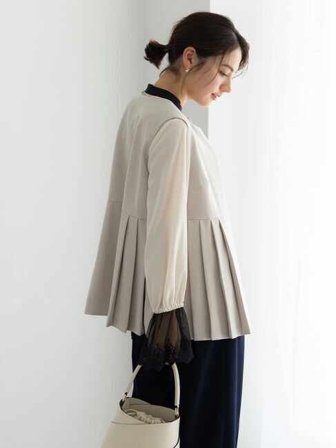 Te chichi「【セレモニーアイテム】サイドプリーツペプラムジレ（セットアップ可）」|ダウンベスト・ベスト|