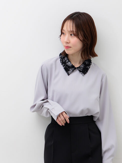 Te chichi「レースカラーブラウス」|シャツ・ブラウス|グレー