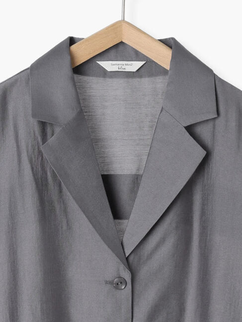 Samansa Mos2 blue「シアー開襟シャツ」|シャツ・ブラウス|