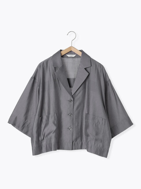 Samansa Mos2 blue「シアー開襟シャツ」|シャツ・ブラウス|