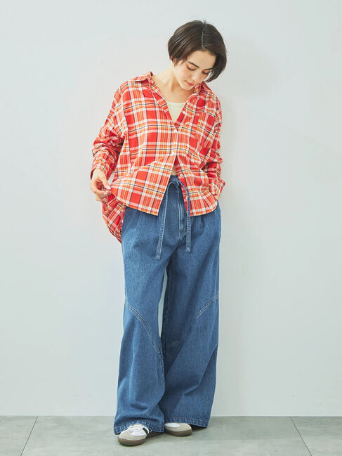 SM2「デニム/ツイル 切替ワイドパンツ」|その他|