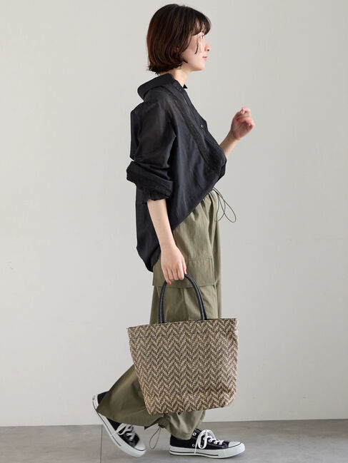 Samansa Mos2 blue「ナイロンカーゴスカート」|スカート|