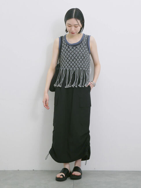 Samansa Mos2 blue「ナイロンカーゴスカート」|スカート|