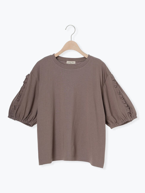 Samansa Mos2「袖タテフリルTシャツ」|Tシャツ・カットソー|