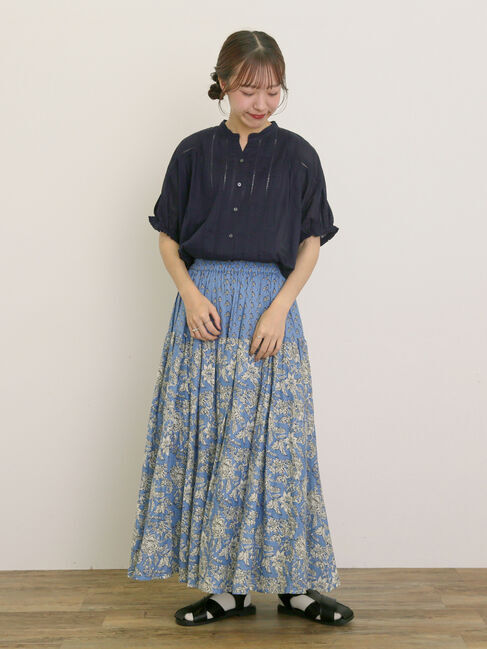 Samansa Mos2「インドピンタック+はしごレースブラウス」|シャツ・ブラウス|