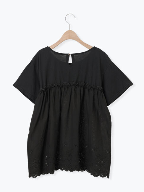 Samansa Mos2「◎コットンレースドッキングTシャツ」|Tシャツ・カットソー|