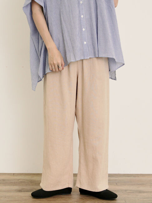 Samansa Mos2「【M/Lサイズ】レーヨン麻ゆるストレートパンツ」|その他|