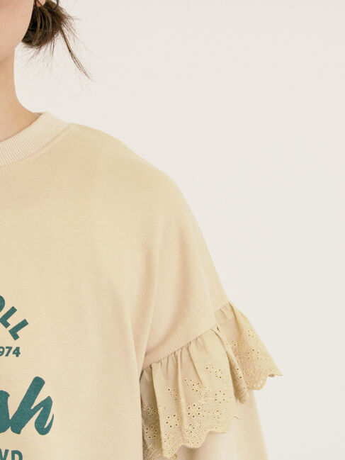 Samansa Mos2「袖フリル切替えスウェット」|Tシャツ・カットソー|