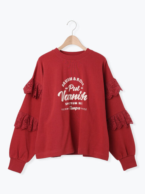 Samansa Mos2「袖フリル切替えスウェット」|Tシャツ・カットソー|