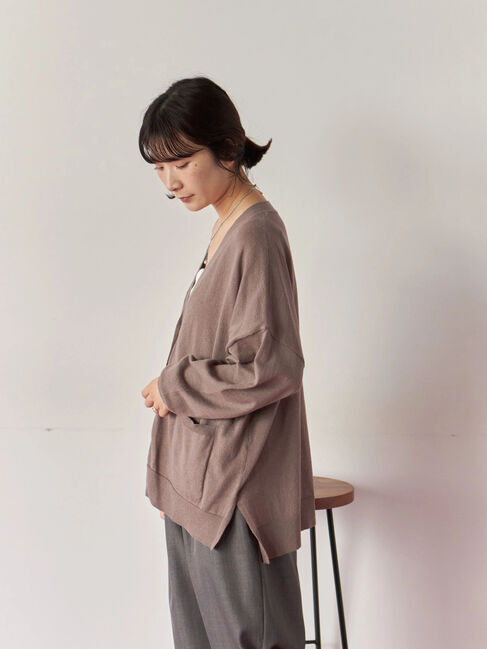 Samansa Mos2 blue「マルチスタイルVネックカーディガン」|カーディガン|