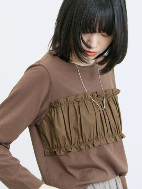 Samansa Mos2 blue「ビスチェドッキングカットソー」|Tシャツ・カットソー|