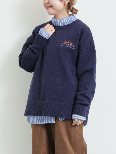 SM2「ロゴ刺繍ニットプルオーバー」|ニット・セーター|