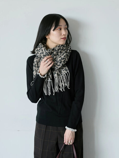 Samansa Mos2 blue「レオパードマフラー」|その他|