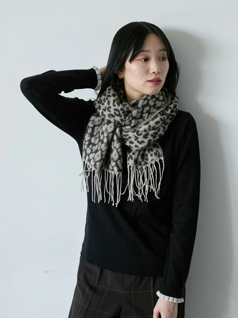 Samansa Mos2 blue「レオパードマフラー」|その他|