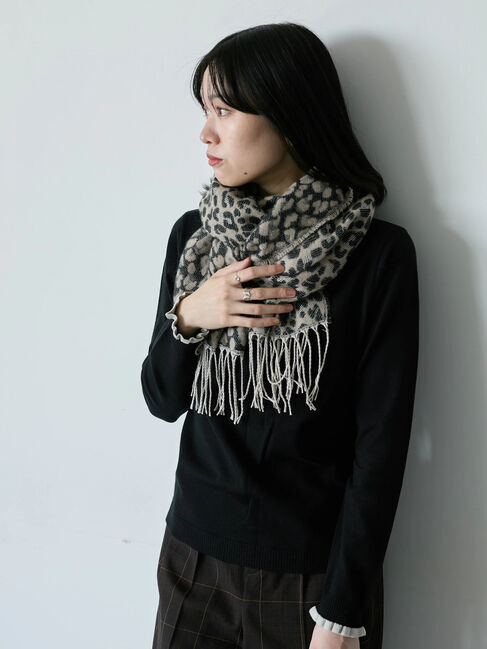 Samansa Mos2 blue「レオパードマフラー」|その他|