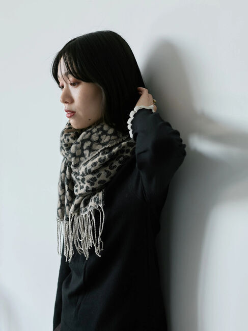 Samansa Mos2 blue「レオパードマフラー」|その他|